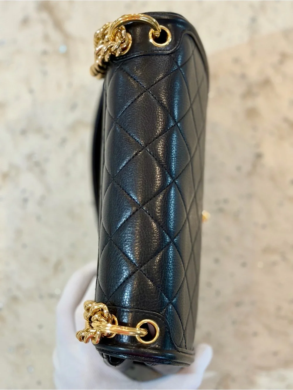 CHANEL Underline Flap Small Black Quilted Calfskin